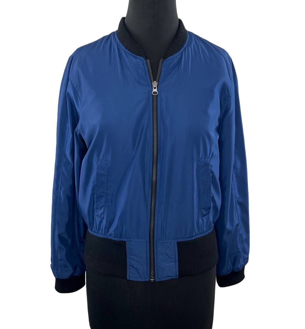 Anthropologie Hei Hei Juneworthy Bomber Jacket Blue Full Zip Softshell Pockets S